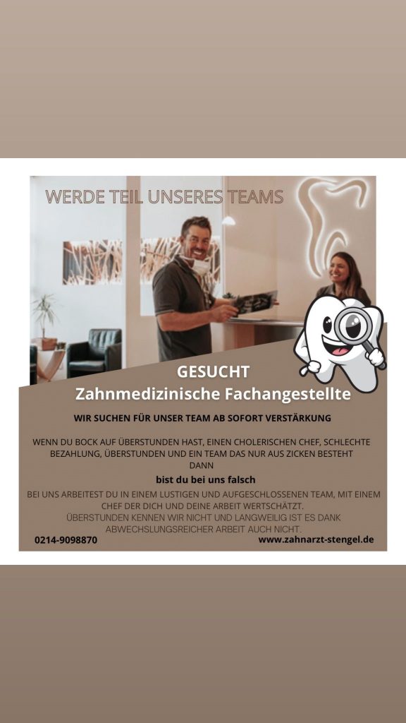 Zahnarztpraxis-Dr-Martin-Stengel-Zahnarzt-in-Leverkusen-Schlebusch-Implantologie-Job-ZMA-Zahnmedizinische-Fachangestellte